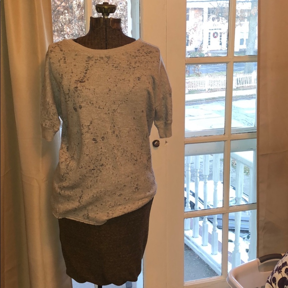 Oversized distressed grey sweater
